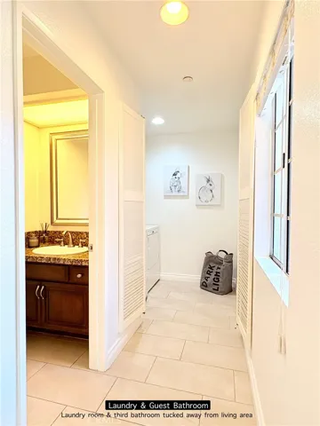 Guest Bathroom & Laundry Room downstairs