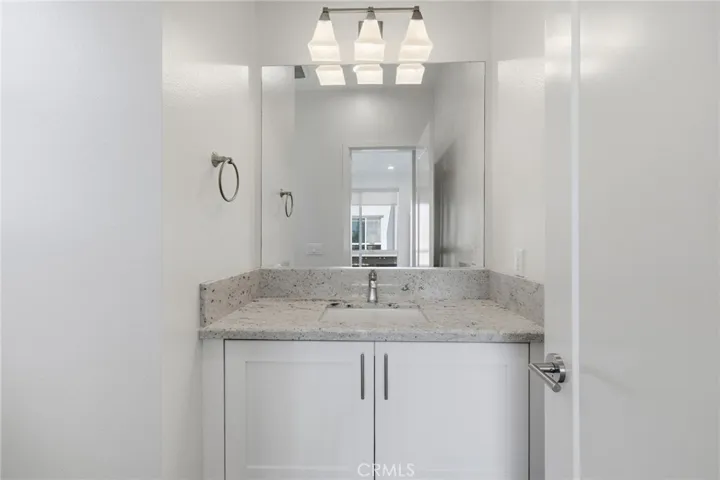 Powder room on the living room level