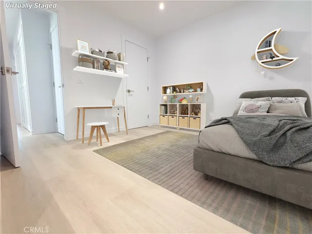 Virtually staged 3rd bedroom side view