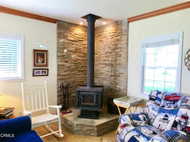 Woodstove with Flagstone Surround