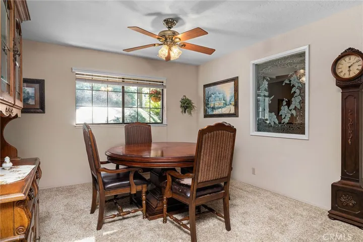 Dining room with etched window