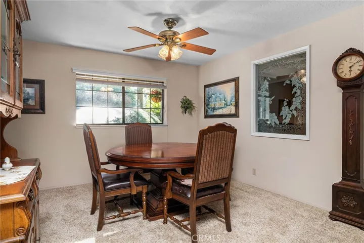 Dining room with etched window