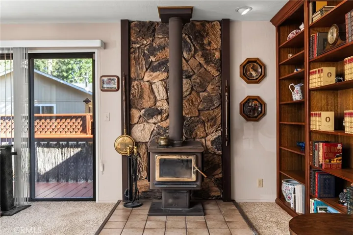 Free standing wood fireplace