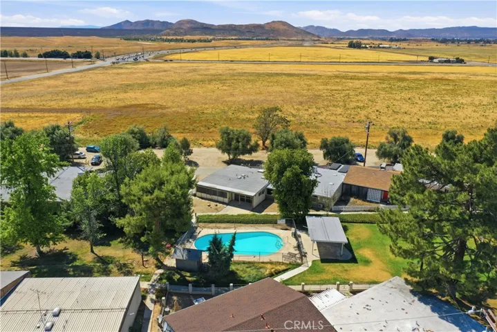 Overhead of community pool and park area