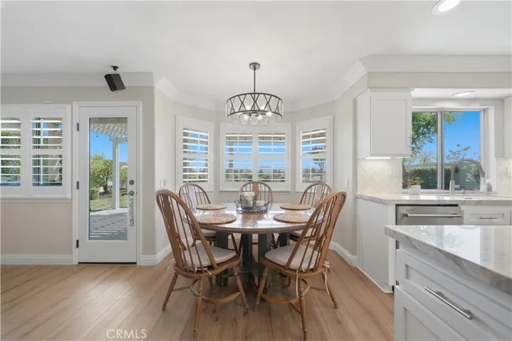 Breakfast nook with bay windows