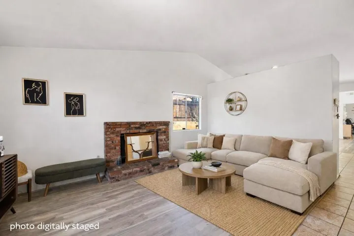 virtually staged living room