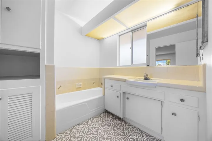 The upstairs ensuite bathroom  is ready to be reimagined, with generous space for a dual vanity, separate tub, and shower!
