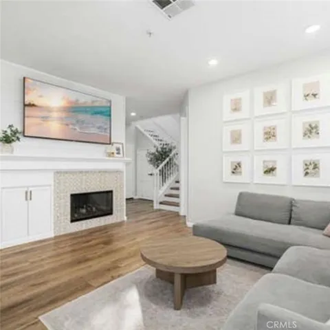 living room with fireplace