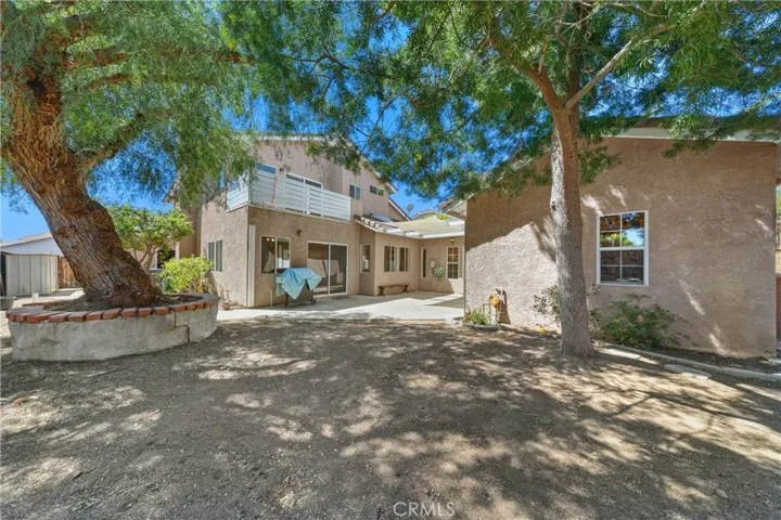 Backyard With Mature Trees Providing Shade And Privacy