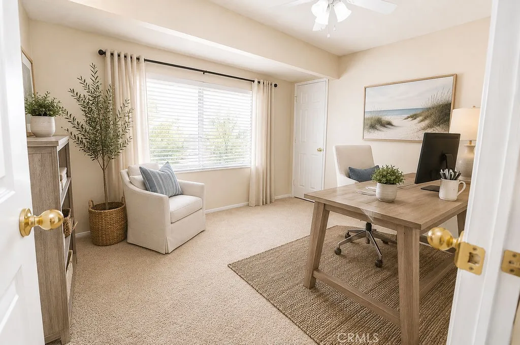 Virtually Staged Bedroom $1 being used as office