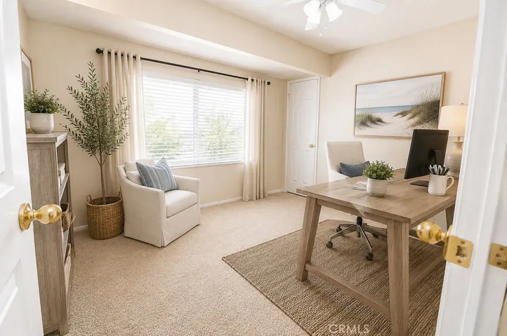 Virtually Staged Bedroom $1 being used as office