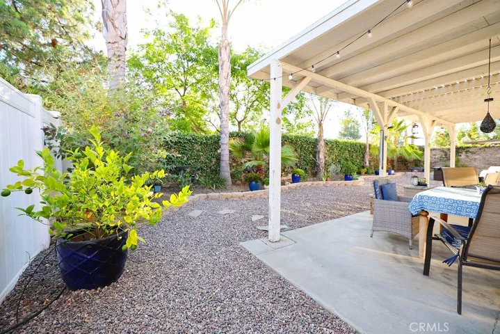 Backyard with covered patio