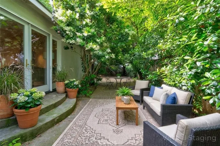 back yard virtually staged