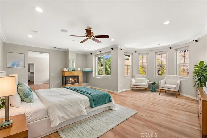 Virtually staged primary room