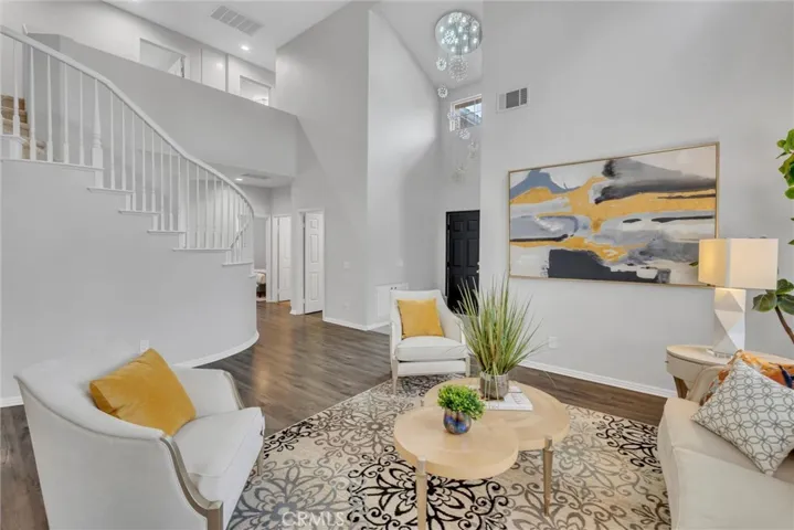 view from living room of the entrance and staircase