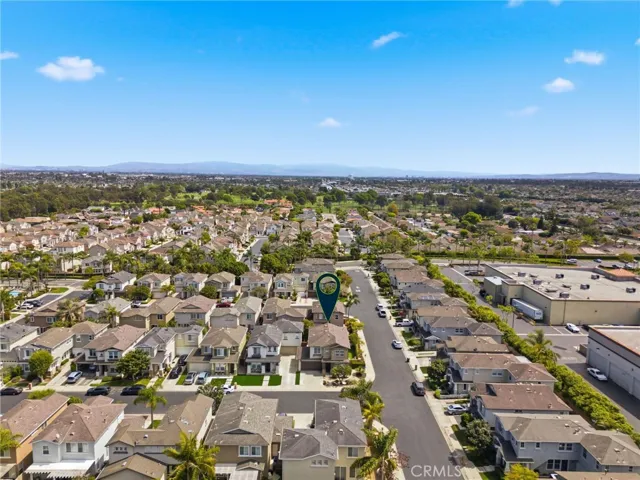 View from above illustrating the home’s placement on a corner lot.