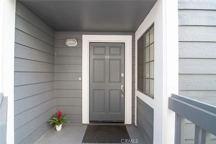 View of the front door and entryway.