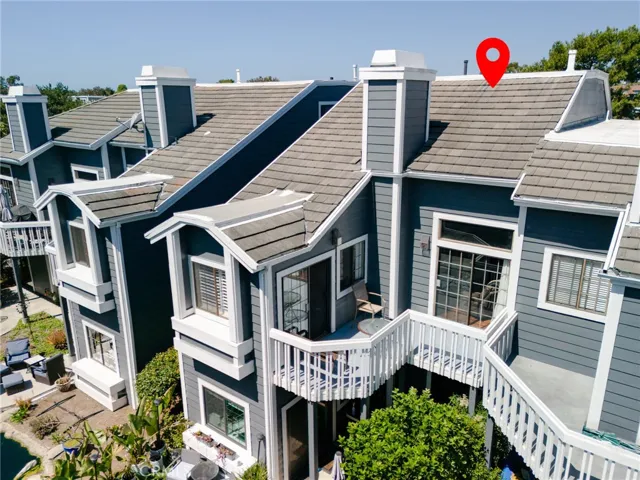 A drone view of the back of the home.