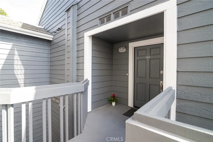 View as you land at the top of the stairs.