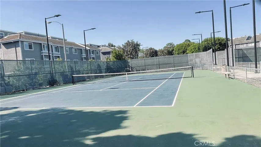 View of one of the tennis courts.
