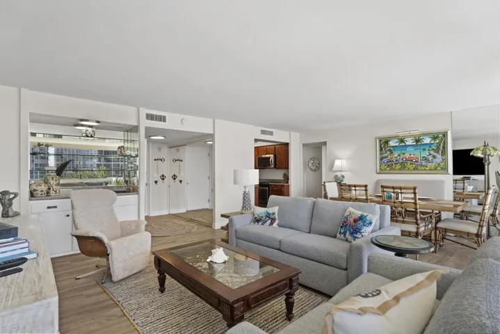 The living room, dining area, game table (shown in the following photos) and kitchen all combine to form a fabulous great room.
