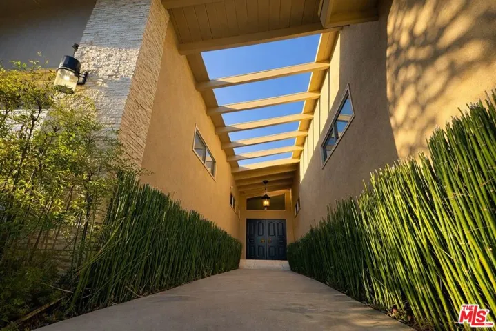 Peaceful walkway leading to do