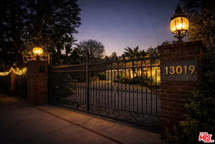 Twilight entrance with glowing