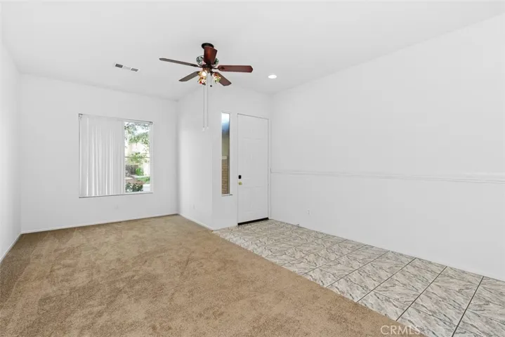 Formal living room and dining area.