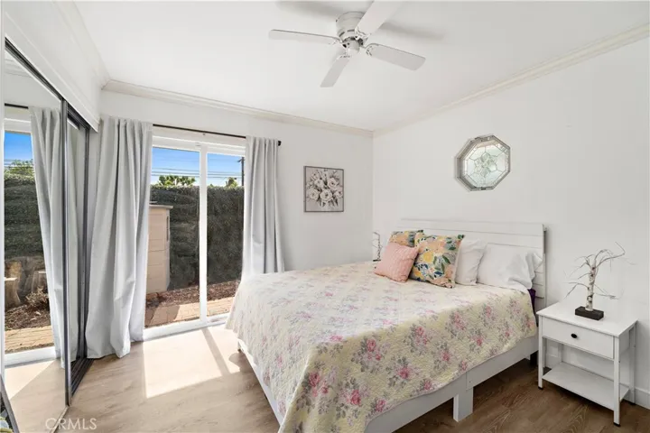 sliding door access to the spacious side yard
