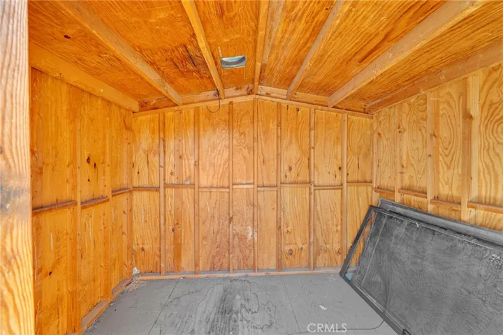 Storage shed on property