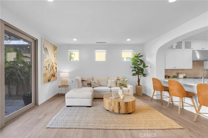 Counter Seating adjacent to living and kitchen.