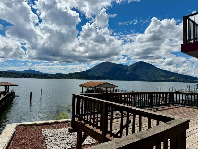 Wood deck in back with great views