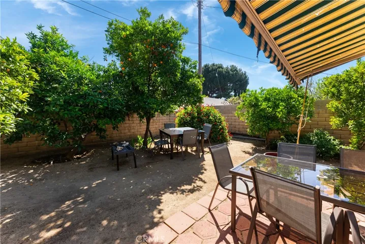 Backyard with sitting areas