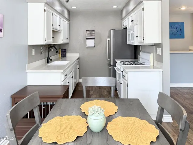 Dining area into kitchen