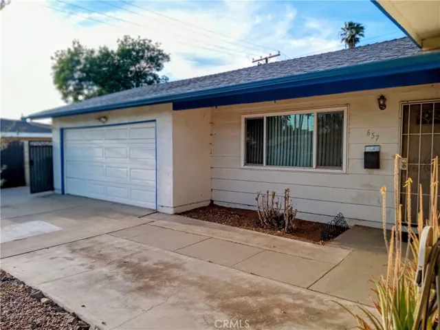 Entrance and garage