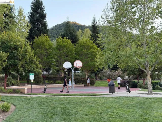 View of sport court featuring community basketball court and a mountain view