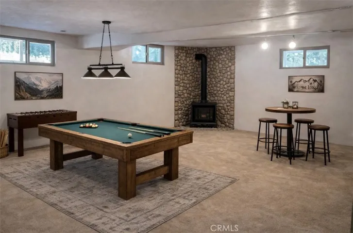Finished basement staged by AI