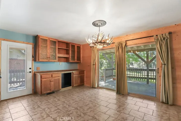 dining area with sliding doors