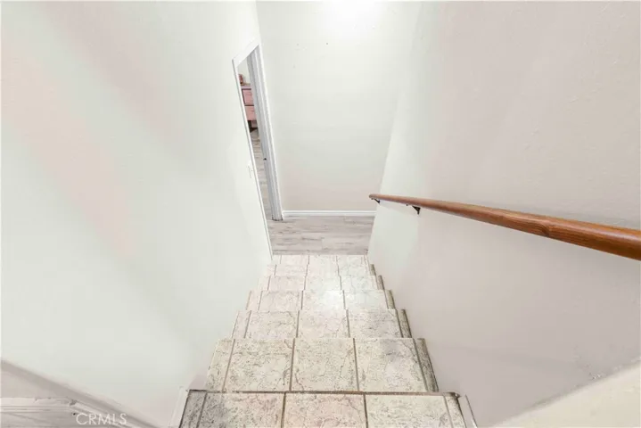 Stairway to downstairs bedrooms