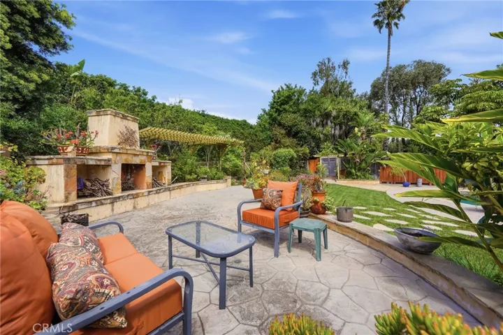 Large fireplace for cozy summer nights.