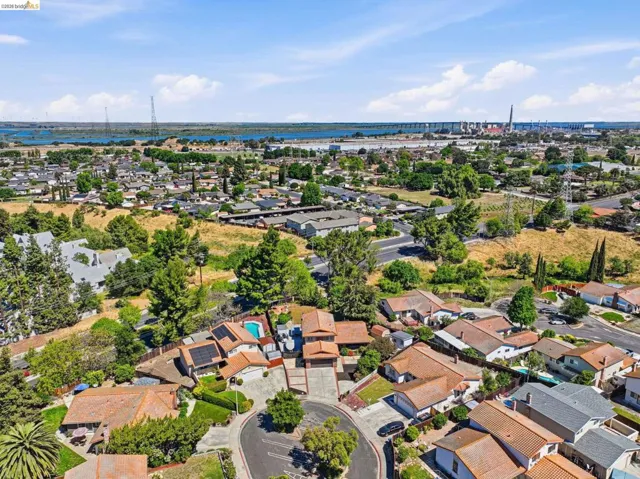 Aerial view of residential area