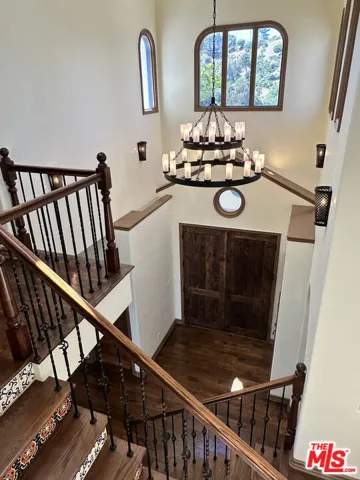 Designed windows and chandelie