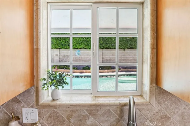 View to Pool from Kitchen Sink- 1054 N Hermosa Anaheim Ca 92801