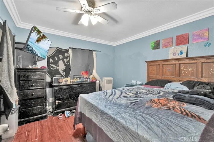 Primary bedroom is extra large with walk in closet and bathroom.