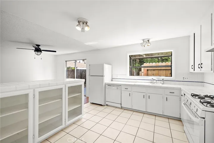 Large open kitchen with gas range