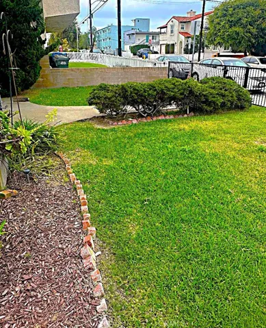 The Front Yard is Spacios With a Nice Lawn and Shrubbery.
