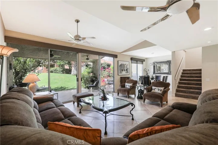 open living facing rear patio