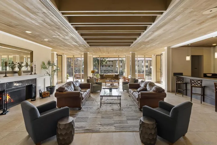 Beautiful community room with bar