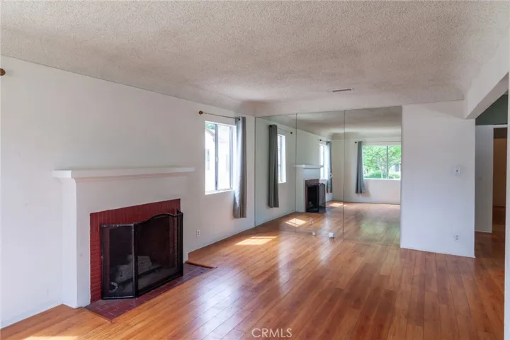 Living room with fireplace