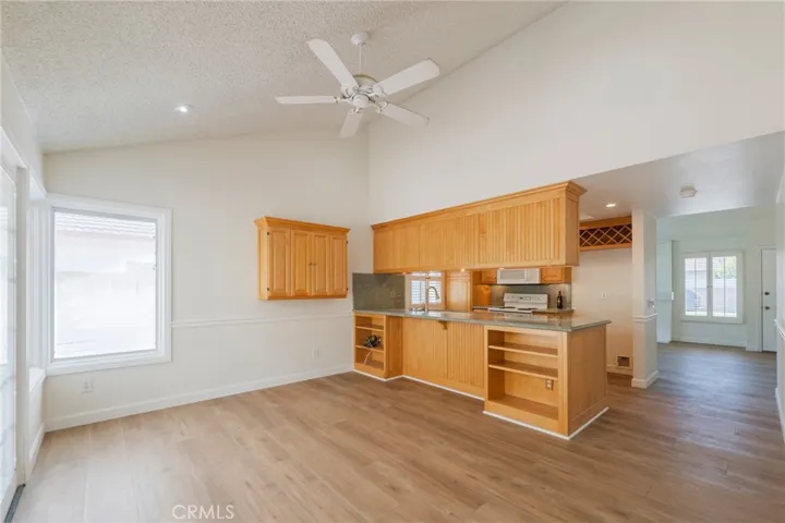 Dining area open to kitchen.